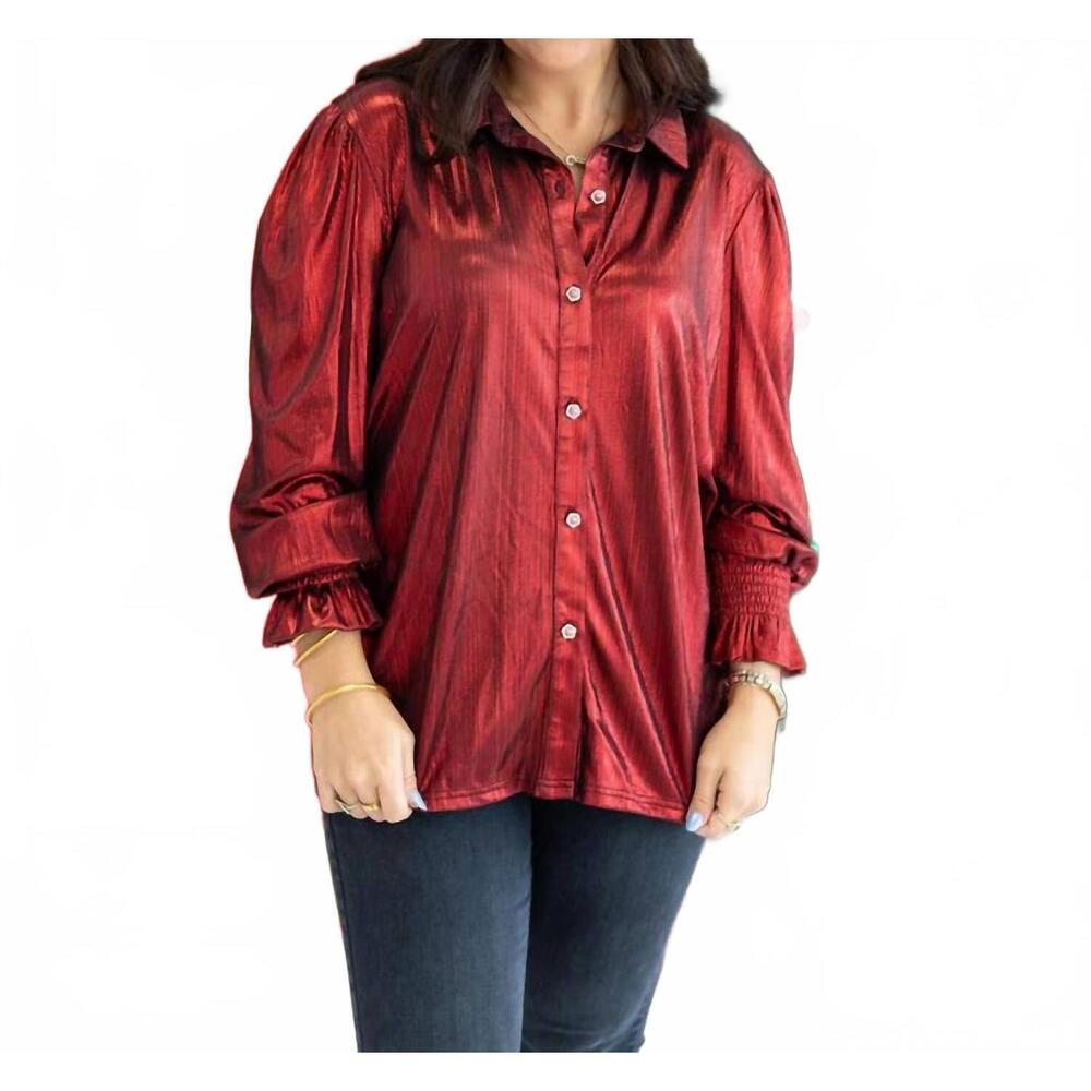 NEW LAYERZ CLOTHING ruby long sleeve top in red